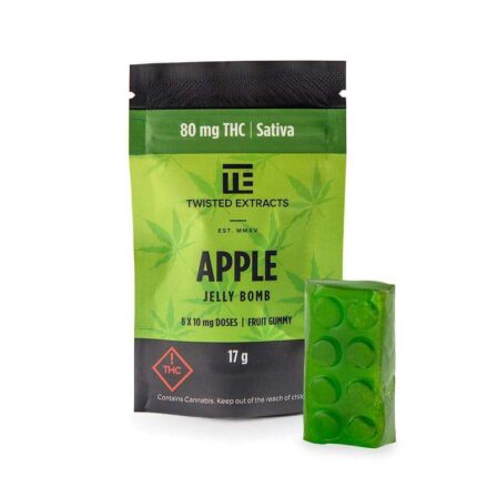 Apple sativa jelly bombs cannabis edibles Twisted Extract
