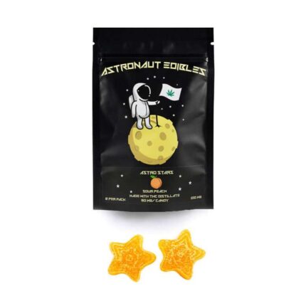 Astronaut gummy stars sour peach 50mg x 2 cannabis edibles