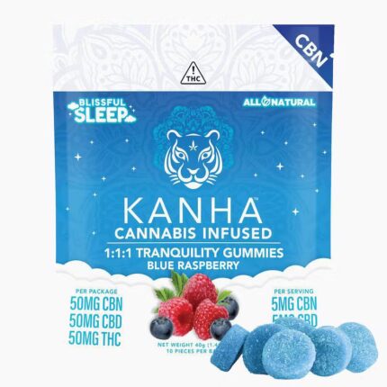 KANHA tranquility sleep gummies 1:1:1 CBN THC CBD cannabis edibles