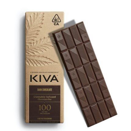 Kiva dark chocolate bar 100mg THC cannabis edible