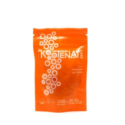 Kootenay Labs 1:1 CBD THC gummies 1000mg cannabis edibles
