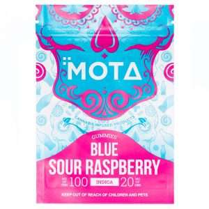 MOTA blue raspberry soda bottles cannabis edibles