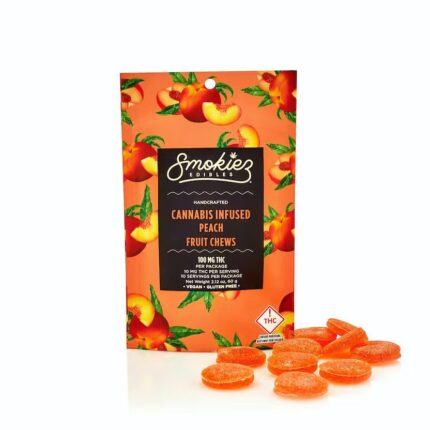 Peach fruit chews 100mg THC cannabis edibles