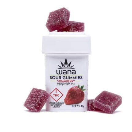 Wana sour strawberry gummies 10:1 CBD THC cannabis edibles